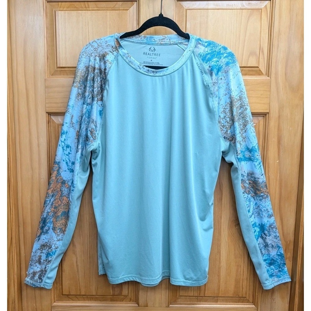 Realtree Unisex Medium Fishing Shirt Pullover Knit Stretchy‎ Long Sleeves Top